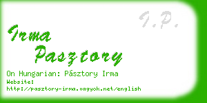 irma pasztory business card